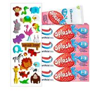 4 Pack Bundle Multipack - Aquafresh Splash Toothpaste 3-8 Years Strawberry Flavour (4X 50ml). A Hadco Bundle with Our Free Puffy Sticker Sheet (Sticker Sheets are Selected at Random) Kids Toothpaste.