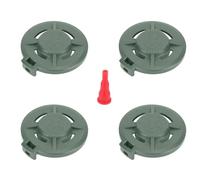 4-Pack Butane Gas Canister Caps with Inflator Nozzle Long Gas Tank Protective Lids Leak-Proof for CB-Type Cassette Tanks Hiking Camping (Green) (Army Green)