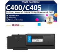 (4 Pack) C400/C405 Toner Cartridges Extra High Yield for Xerox VersaLink C400N C400DN C400DNM VersaLink C405 Printers, High-Volume Printing, Sharp Prints, 10500 Pages,Cyan-1 pack