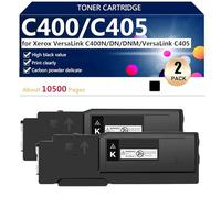 (4 Pack) C400/C405 Toner Cartridges Extra High Yield for Xerox VersaLink C400N C400DN C400DNM VersaLink C405 Printers, High-Volume Printing, Sharp Prints, 10500 Pages,Black-2 pack