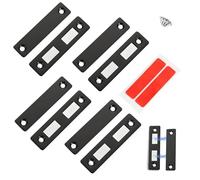 4 Pack Cabinet Door Magnets Ultra Thin Magnetic Door Catch Slim Self Adhesive Cupboard Door Magnets for Furniture Closet Wardrobe Cupboard Doors Drawer Magnet Closure Black