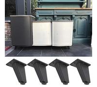 4 Pack Cabinet Feet Adjustable Triangle Furniture Feet Armchair Table Sofa Legs Replacement Furniture Legs for TV Desk Table Legs Couch Dresser Kitchen Feet (Black)