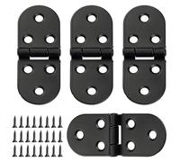 4-Pack Cabinet Hinges: Folding Flap & Flip, Folding Table Butler Tray Flap Hinges with Screws, 180° Round Edge, Suitable for Furniture & Drawer (Black)