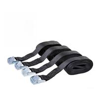 4 Pack Cam Buckle Tie Down Straps 5M x 25mm Nylon Cargo Lashing Rope for Roof Rack Trailer Motorcycle for ATV Securing Goods Black