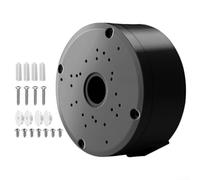 4 Pack Camera Junction Box Waterproof ABS Housing for Hemispherical Security Cameras, Outdoor Mounting Enclosure with Cable Management for Home Garage Business(Black)