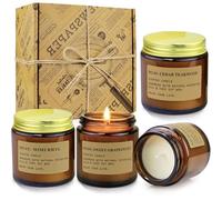 4 Pack Candles for Home Scented Candles Clearance, Aromatherapy Candle Gifts for Women, Natural Soy Wax Long Lasting Amber Jar Candles Set, Gifts for Birthday, Valentine's, Mother's, Anniversary