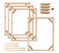 4 Pack Canvas Frame Kit, 30x40cm Canvas Stretcher Bars DIY Natural Wooden Frames for Oil Paintings Prints Posters Arts Accessory Home Decor