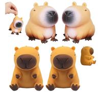 4 Pack Capybara Squishy Fidget Toys, Squishy Stress Balls for Adults & Kids, Squishies Sensory Capybara Squeeze Toys, Anxiety Stress Relief