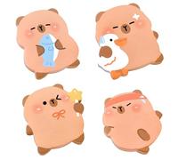 4 Pack Capybara Sticky Notes, 240 Sheets Self-Stick Cartoon Sticky Notes Set Kawaii Memo Pads Cute Animal Notepads, Party Bag Fillers for Kids Students Pet Lovers Office School Stationery Supplies