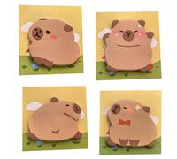 4-Pack Capybaras Stickers Notes Set, Cute Sticky Notes and Cartoon Message Note Reminder Pads, Creative Post It Notes for Journals, Study, Office, and Daily Memo Writing with Fun and Playful Designs