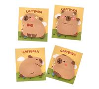 4-Pack Capybaras Stickers Notes Set, Cute Sticky Notes and Cartoon Message Note Reminder Pads, Creative Post It Notes for Journals, Study, Office, and Daily Memo Writing with Fun and Playful Designs