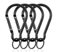 4 Pack Carabiner Clip Large, 10cm Large Carabiner Clip Heavy Duty with Key Rings for Walking a Dog, Outdoor Camping, Hiking (Warning: Not for Human Suspension or Weight Bearing)