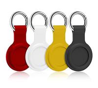 4 Pack Case for AirTags with Key Ring,Kucheed Anti-Scratch Soft Silicone Protective Bumper Case Tracker Holder for AirTag,Portable Phone Finder Skin Cover Compatible with AirTag for Keys Pet Backpacks