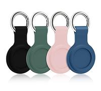 4 Pack Case for AirTags with Key Ring,Kucheed Anti-Scratch Soft Silicone Protective Bumper Case Tracker Holder for AirTag,Portable Phone Finder Skin Cover Compatible with AirTag for Keys Pet Backpacks