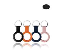 (4 Pack) Case for Chipolo ONE Key Finder - Durable, Eco-Friendly Silicone, Shockproof, Easy-to-Remove and Anti-Lost Design, Black & Orange & Blue & Pink
