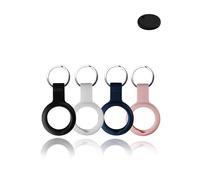 (4 Pack) Case for Chipolo ONE Key Finder - Durable, Eco-Friendly Silicone, Shockproof, Easy-to-Remove and Anti-Lost Design, Black & White & Blue & Pink