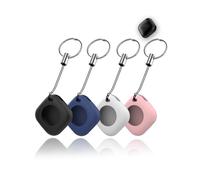 4 Pack Case for CHZHVAN Key Finder, yystao Protective Silicone Case Cover Compatible with CHZHVAN World Tag, Lanyard included, Durable, Shockproof and Anti-Lost Design (Black & White & Blue & Pink)