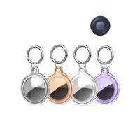 4 pack Case For Motorola Moto Tag Tracker TPU protective,daunke Full Protection Cover(Suitable for Elderly,Pets,Luggage,Kids) Scratch-Resistant,Waterproof(Black,Orange,Purple,Transparent)