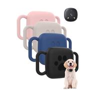 (4 Pack) Case for UGREEN FineTrack Mini 2 Smart Finder,Powfix Soft Silicone for Dog & Cat Collars,Water-Resistant & Anti-Scratch Tracker Cover,for Pet Collars, Bags & Luggage,Black, White, Rose, Blue