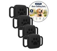 (4 Pack) Case for UGREEN FineTrack Mini 2 Smart Finder,Powfix Soft Silicone for Dog & Cat Collars,Water-Resistant & Anti-Scratch Tracker Cover,for Pet Collars, Bags & Luggage,Black