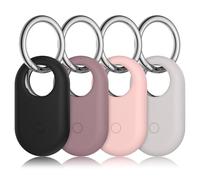 4 Pack Cases for Samsung Galaxy Smart Tag 2 Cases, Soft Silicone Samsung Smarttag2 Holders with Keychain, Secure GPS Tracker Protective Cover Holder for Backpacks, Keys,Luggage, Wallet