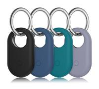 4 Pack Cases for Samsung Galaxy Smart Tag 2 Cases, Soft Silicone Samsung Smarttag2 Holders with Keychain, Secure GPS Tracker Protective Cover Holder for Backpacks, Keys,Luggage, Wallet