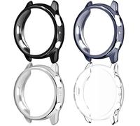 [4-Pack] Cases for Samsung Galaxy Watch Active 2 40mm, with Screen Protector, Full Protection Bumper Cover High Sensitivity (Black+Silver+Grey+Clear, 40mm)