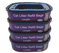 4 Pack Cat Litter Refill Bags Cartridges Compatible with Genie Cat Standard, Plus and XL Pails Odor Control