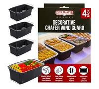 4-Pack Chafer Wind Guard Cover for Chafing Dish - Flame Retardant Fabric Screen for Food Warmers - Chafing Dish Wind Guard - Breeze Protection & Heat Retention for Catering, Parties, Buffets - 90081