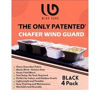 4 Pack Chafer Wind Guard | Decorative Chafing Dish Wind Guard | Flame Retardant Spandex Chafer Stand Cover for Indoor & Outdoor Buffet, Catering, Party, Weddings, Events | Washable Reusable | Black