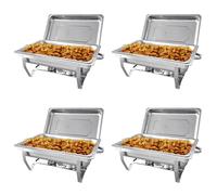 4 Pack Chafing Dish Buffet Set 9L/8QT Stainless Steel Food Warmer
