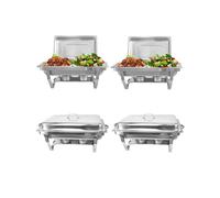 4 pack Chafing Dish Buffet Set Chafers 8QT with 2 Pans for parties