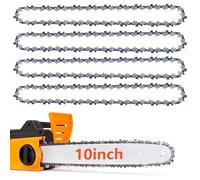 4-Pack Chainsaw Chain 3/8" LP Pitch, 0.050" (1.3 mm) Gauge for 10" (25 cm) Bar, 40 Drive Links - Low-Kickback Chainsaw Chain, Replacement Chain fits for More and Other Chainsaws