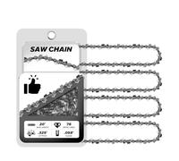 4 Pack Chainsaw Chain 76 Drive Links for 20 Inch (50cm) Bar, 0.058" Gauge, 0.325" Pitch, Replacement Saw Chain Fit Timberpro 62CC, Hyundai and Other Chainsaws