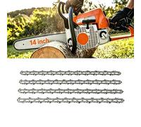 4 Pack Chainsaw Chain for 14 Inch (35cm) Bar, 52 Drive Links,3/8" LP Pitch, 0.050" Gauge, Replacement Chain Compatible with Bosch AKE35 S,Makita,and More (14 Inch)
