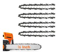 4 Pack Chainsaw Chain for 16 Inch Bar, 57 Drive Links, 3/8" LP 0.050" Gauge, Replacement Chain fits for Titan, Black & Decker, Einhell, Ryobi, Oregon