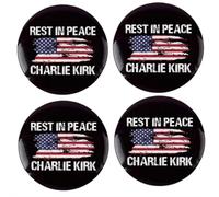 4 Pack Charlie Kirk Brooch Charlie Kirk A True Patriot Pray Justice Assassination Shooting Hero Freedom Merch Pins And Button Circle Badges Round Chest Pins