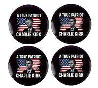 4 Pack Charlie Kirk Brooch Charlie Kirk A True Patriot Pray Justice Assassination Shooting Hero Freedom Merch Pins And Button Circle Badges Round Chest Pins