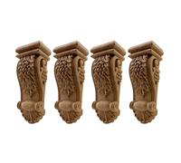 4 Pack Chinese Wooden Carved Fur Replacement Legs - Grapes Pattern for Sofa Couch Chair Coffee Table Cabinet Bed - 20x10cm/7.9x3.9inch Durable & Stylish Home Decor