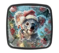 4 Pack Christmas Cartoon Koala Black Cabinet Knobs Black Single Hole Drawer Square knob Kitchen Cabinet and Drawer Pulls Handle Hardware