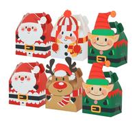 4 Pack Christmas Eve Boxes,Small Christmas Empty Gift Bags,Recyclable Sweet Bags for Candy Treat Presents Cupcake Cookie,Santa Claus for Decoration