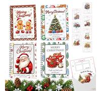 4 Pack Christmas Gift Card Books For Adults Children, 10 Themed Pages | 8x5 In Merry Christmas Gift Card Book, Spiral Bound Holiday Gift Album, For Kids, Family, Friends