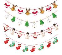 4-Pack Christmas Hanging Bunting Garland - Festive Paper Banner Set for Fireplace, Window & Door Decor - Merry Christmas Signage for Home, Office & Classroom Holiday Decoration