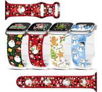 4 Pack Christmas Watch Band Compatible with Apple Watch Band Women Holiday 38mm 40mm 41mm 42mm iPhone iWatch Replacement Band for Series 10 9 Ultra 8 7 6 5 4 3 2 1 SE
