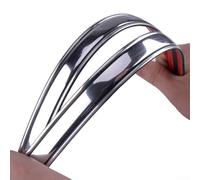 4-pack Chrome Car Bumper Corner Guards - Flexible Anti-scratch Trim Protectors Front Rear Bumper Corners 23 X 405 Millimeter Silver -backed