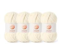 4 Pack Chunky Chenille Yarn for Crocheting, Baby Yarn for Crocheting Soft Blanket, 349.9 yds /14.1 oz Crochet Yarn, Bulky 5 Amigurumi Yarns, Fluffy Velvet Yarns for Knitting Crafts (4 Milky White)