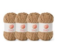 4 Pack Chunky Chenille Yarn for Crocheting, Baby Yarn for Crocheting Soft Blanket, 349.9 yds /14.1 oz Crochet Yarn, Bulky 5 Amigurumi Yarns, Fluffy Velvet Yarns for Knitting Crafts (4 Deep Khaki)