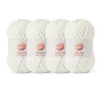 4 Pack Chunky Chenille Yarn for Crocheting, Baby Yarn for Crocheting Soft Blanket, 349.9 yds /14.1 oz Crochet Yarn, Bulky 5 Amigurumi Yarns, Fluffy Velvet Yarns for Knitting Crafts (4 White)