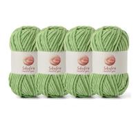 4 Pack Chunky Chenille Yarn for Crocheting, Baby Yarn for Crocheting Soft Blanket, 349.9 yds /14.1 oz Crochet Yarn, Bulky 5 Amigurumi Yarns, Fluffy Velvet Yarns for Knitting Crafts (4 Avocado Green)