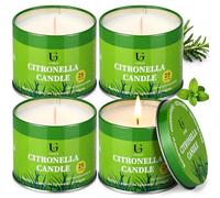 4 Pack Citronella Candles Outdoor, 5.3oz Natural Camping Candle